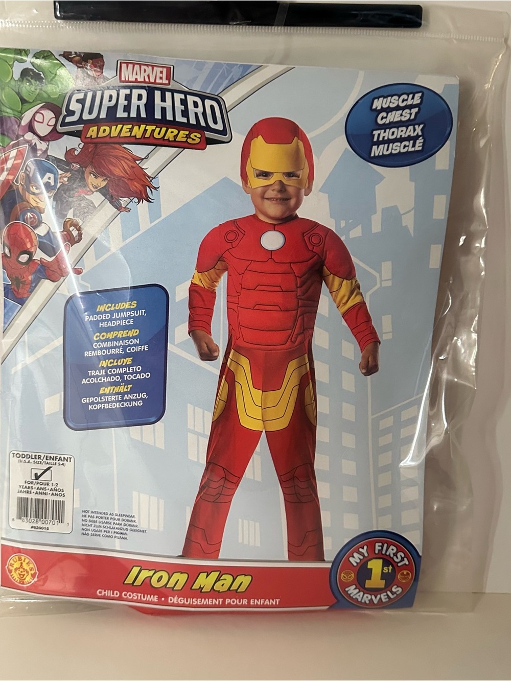 Rubie's Marvel My First Iron Man 2T Padded Halloween Costume Jumpsuit Play NEW